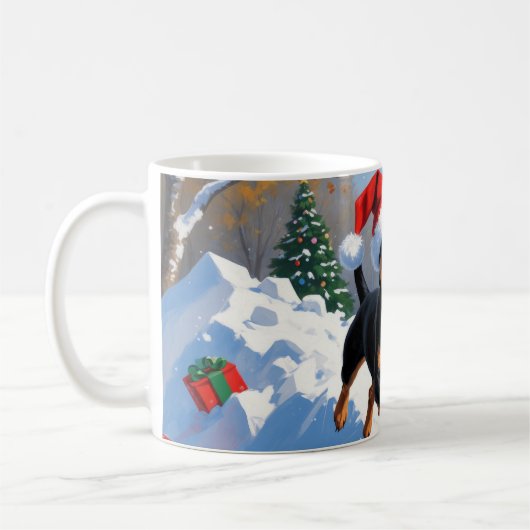 Affenpinscher Weihnachtsfest Schneeszene Kaffeetasse (Links)