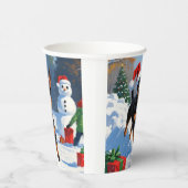 Affenpinscher Weihnachtsfest Schneeszene Pappbecher (Rechts)