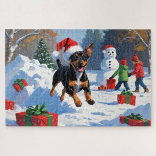 Affenpinscher Weihnachtsfest Schneeszene Puzzle
