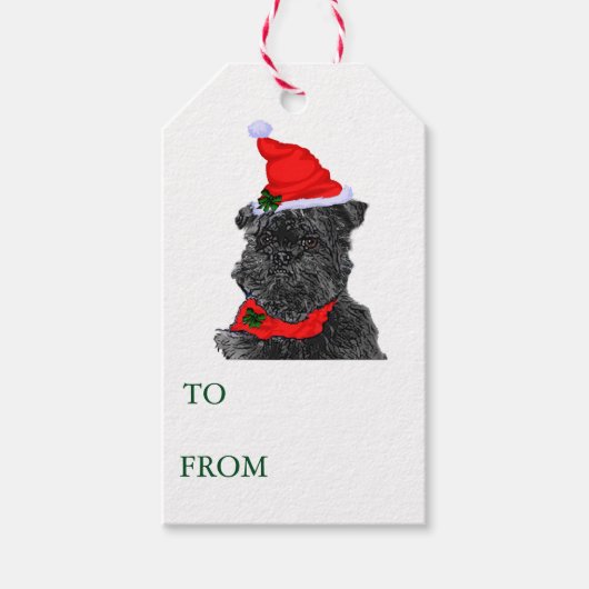 Affenpinscher Weihnachtsgeschenk Tags Geschenkanhänger (Vorderseite)