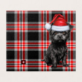 Affenpinscher Weihnachtshund mit Holiday Kariert (Außenseite Aufgefaltet)