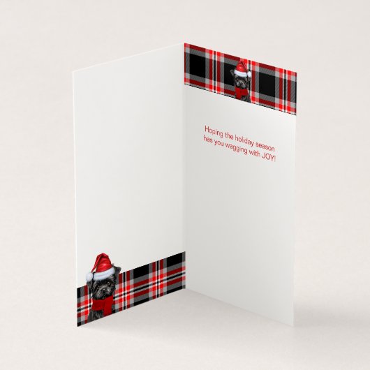 Affenpinscher Weihnachtshund mit Holiday Kariert (Innenseite)