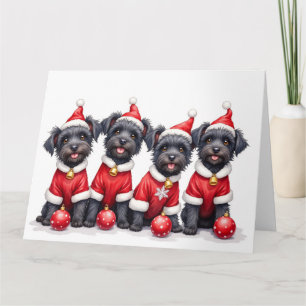 Affenpinscher-Weihnachtskleid Santa-Hut Karte
