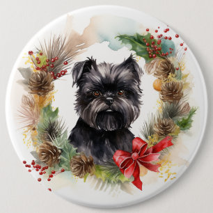 Affenpinscher Weihnachtskreide Button