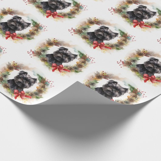 Affenpinscher Weihnachtskreide Geschenkpapier (Ecke)