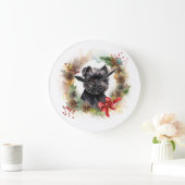 Affenpinscher Weihnachtskreide Große Wanduhr (Zuhause)