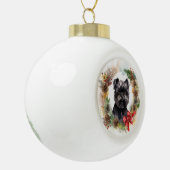 Affenpinscher Weihnachtskreide Keramik Kugel-Ornament (Links)
