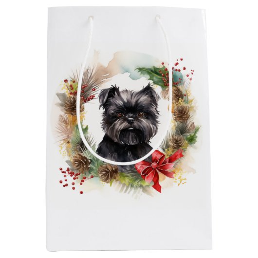 Affenpinscher Weihnachtskreide Mittlere Geschenktüte (Vorderseite)