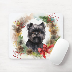 Affenpinscher Weihnachtskreide Mousepad
