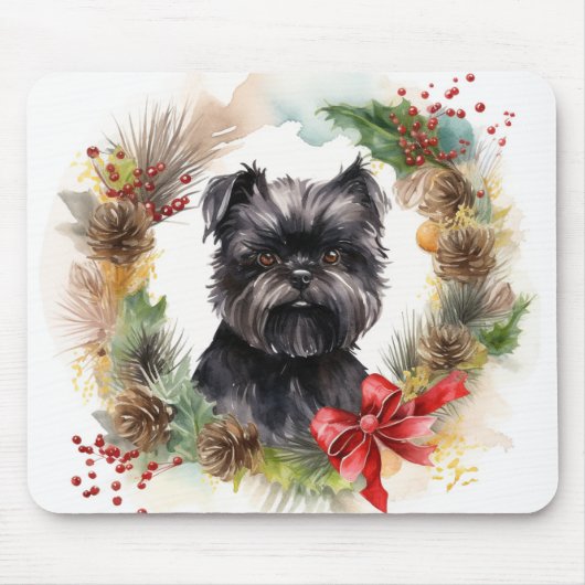 Affenpinscher Weihnachtskreide Mousepad (Vorne)