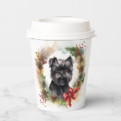 Affenpinscher Weihnachtskreide Pappbecher (Rückseite)