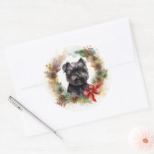 Affenpinscher Weihnachtskreide Runder Aufkleber (Umschlag)