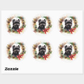 Affenpinscher Weihnachtskreide Runder Aufkleber (Blatt)
