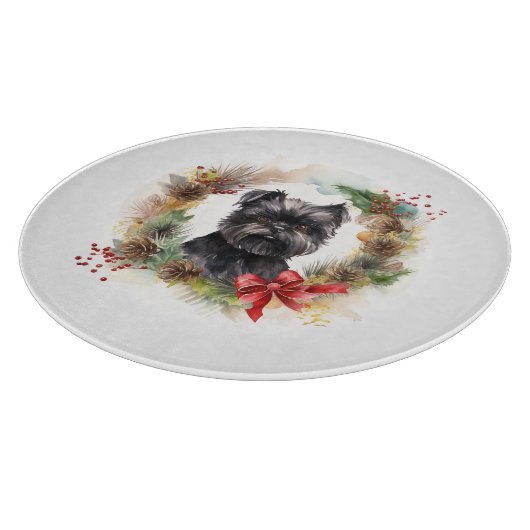 Affenpinscher Weihnachtskreide Schneidebrett (Ecke)