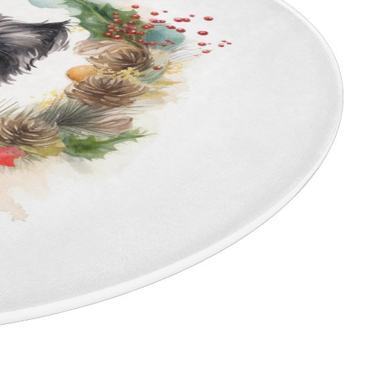 Affenpinscher Weihnachtskreide Schneidebrett (Ecke)