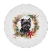 Affenpinscher Weihnachtskreide Schneidebrett (Vorderseite)