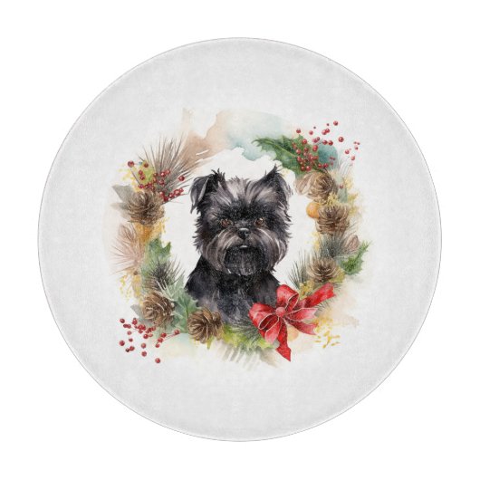 Affenpinscher Weihnachtskreide Schneidebrett (Vorderseite)