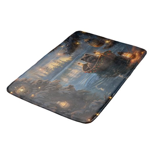 Affenpinscher Weihnachtsreise Badematte (Schrägansicht)