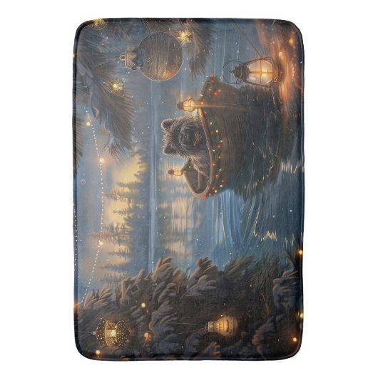 Affenpinscher Weihnachtsreise Badematte (Vorderseite Vertikal)