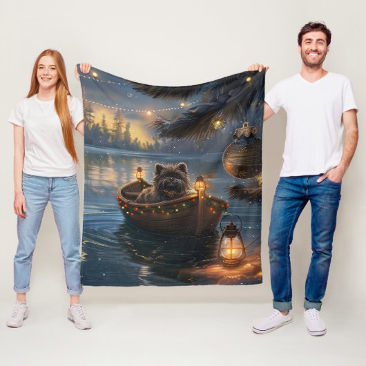 Affenpinscher Weihnachtsreise Fleecedecke (Beispiel)