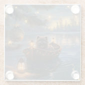 Affenpinscher Weihnachtsreise Glasuntersetzer (Rückseite)