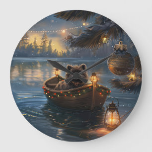 Affenpinscher Weihnachtsreise Große Wanduhr
