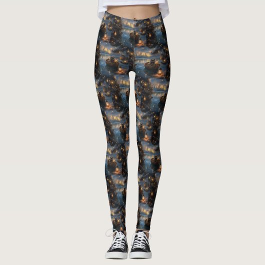 Affenpinscher Weihnachtsreise Leggings (Vorderseite)
