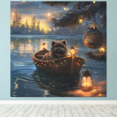 Affenpinscher Weihnachtsreise Leinwanddruck (Insitu (Holzboden))