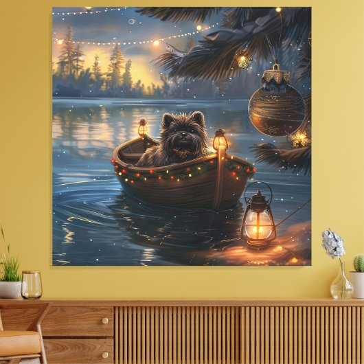 Affenpinscher Weihnachtsreise Leinwanddruck (Insitu (Wohnzimmer))