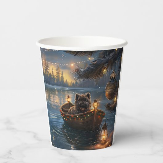 Affenpinscher Weihnachtsreise Pappbecher (Rückseite)