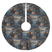 Affenpinscher Weihnachtsreise Polyester Weihnachtsbaumdecke (Vorderseite)