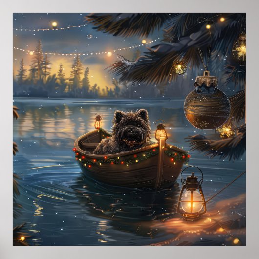 Affenpinscher Weihnachtsreise Poster (Vorne)