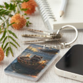 Affenpinscher Weihnachtsreise Schlüsselanhänger (Vorderseite rechts)