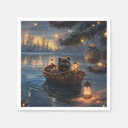 Affenpinscher Weihnachtsreise Serviette (Vorderseite)