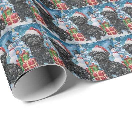 Affenpinscher Winter Wonderland Weihnachtsfreude Geschenkpapier (Rolleneckpunkt)