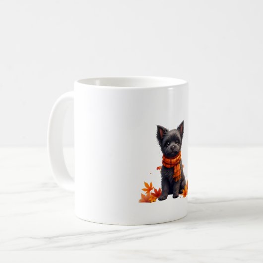 Affenpinscher With Heart Made Of Autumn Leaves Kaffeetasse (Vorderseite Links)