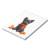 Affenpinscher With Heart Made Of Autumn Leaves Notizblock (Rotiert)