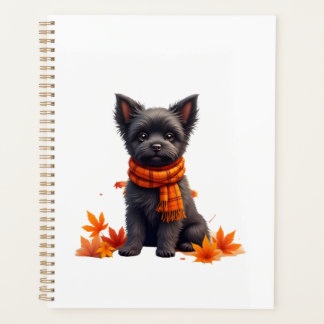 Affenpinscher With Heart Made Of Autumn Leaves Planer