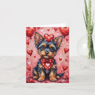 Affenpinscher with Red Hearts Valentine's Day Karte