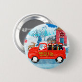Affenpinschers Dog in Christmas Delivery Truck Button (Vorne & Hinten)