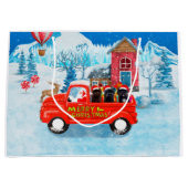 Affenpinschers Dog in Christmas Delivery Truck Große Geschenktüte (Vorderseite)