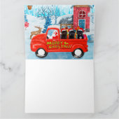 Affenpinschers Dog in Christmas Delivery Truck Karte (Innenseite)