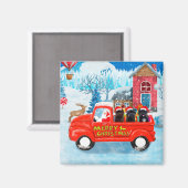 Affenpinschers Dog in Christmas Delivery Truck Magnet (Vorderseite/Rückseite)