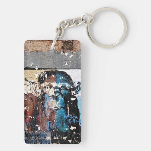 Affenrechteck (doppelseitig) Schlüsselanhänger (Rückseite)