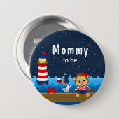 Affenrot und Marinemommy für die männliche Nautik Button (Vorne & Hinten)