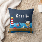 Affenroter und Marine Kissen (Decke)