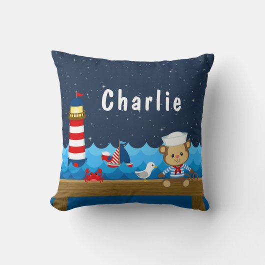 Affenroter und Marine Kissen (Vorderseite)