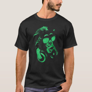 Affenschimmel mit Sonnenbrille und Kopfhörern 4 T-Shirt