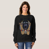 Affenschimmel mit Sonnenbrille und Skateboard 1 Sweatshirt (Vorne ganz)
