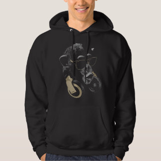 Affenschimpanse mit Sonnenbrille und Kopfhörern Hoodie